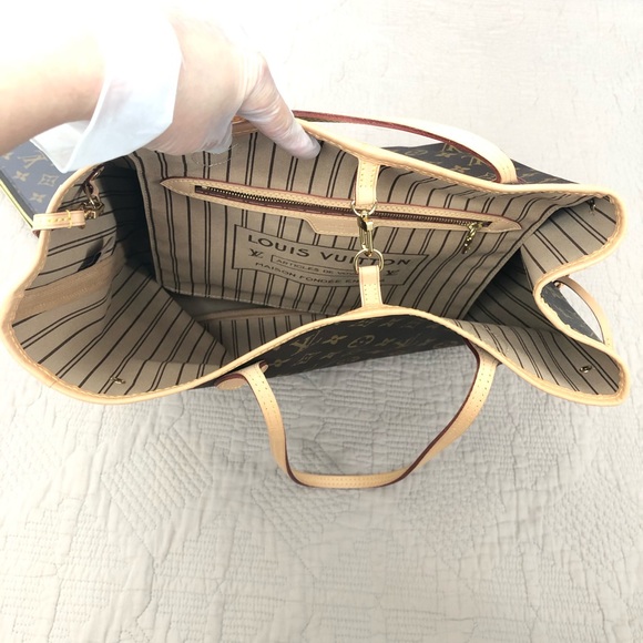 Louis Vuitton Neverfull MM Tote coated fabric cowhide leather trim Shoulder Bag - Picture 6 of 17